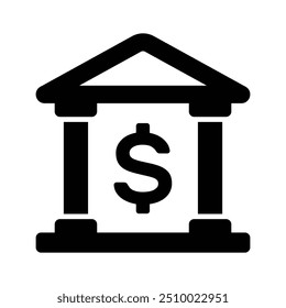 A premium quality bank icon represents financial institutions or banking services, money management, transactions, and accounts