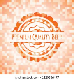 Premium Quality Beer abstract orange mosaic emblem