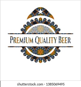 Premium Quality Beer arabesque style emblem. arabic decoration.