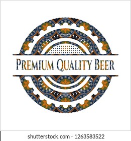 Premium Quality Beer arabic emblem background. Arabesque decoration.