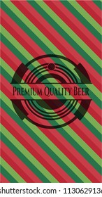 Premium Quality Beer christmas colors style emblem.