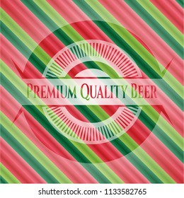 Premium Quality Beer christmas colors emblem.