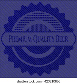 emblema de cerveza de calidad superior con fondo de alta calidad de denim