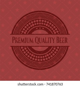 Premium Quality Beer red emblem. Vintage.