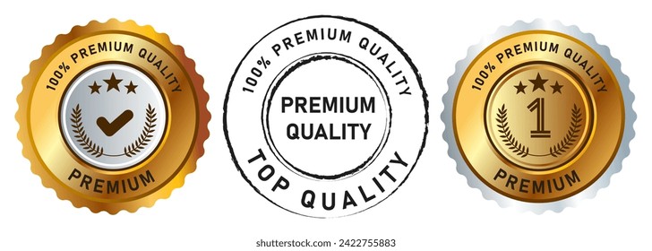 premium quality black and gold stamp emblem seal offer guarantee good product genuine