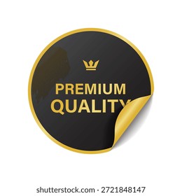 Premium-Qualität schwarzen runden Aufkleber mit Gold-Krone-Symbol für High-End-Markenprodukt Marketing