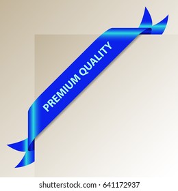 Premium Quality - Blue Corner Ribbon - Vector Design Element