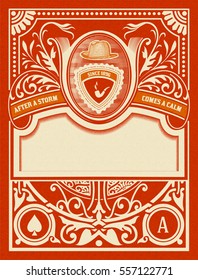 Premium Quality Card. Baroque ornaments and floral details.