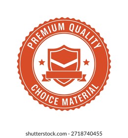 Vector de insignia de sello de material de elección de calidad de Premium