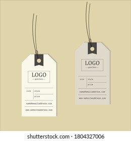 Premium quality clothing label ,tag mockup ,light color vector template