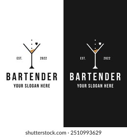 Premium quality cocktail alcohol drink logo in vintage style. Logo for bar, restaurant, pub, business, badge.