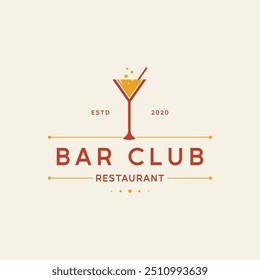 Premium quality cocktail alcohol drink logo in vintage style. Logo for bar, restaurant, pub, business, badge.