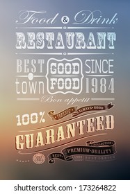 Premium quality coffee collection typography on blur background