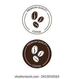 Premium Quality Coffee Label Set Vector Design.