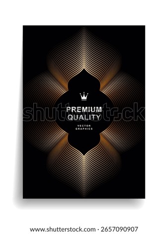 Premium quality cover with gold lines forming beautiful silhouettes and gradients. Background for the presentation, brochure, catalog, poster, book, magazine, etc. Vector