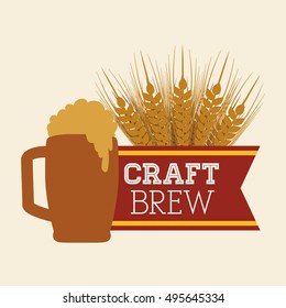 premium quality craft brew beer vector illustration design