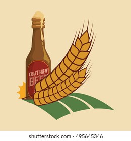 premium quality craft brew beer vector illustration design