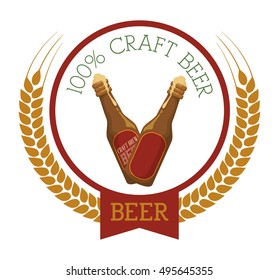 premium quality craft brew beer vector illustration design