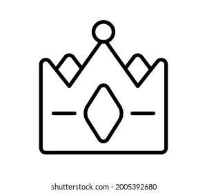 corona de calidad superior icono aislado único con estilo de contorno