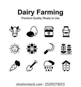 Premium quality dairy farming icons set, ready to use in website and mobile apps