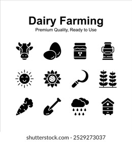 Premium quality dairy farming icons set, ready to use in website and mobile apps