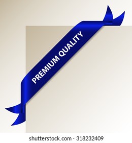 Premium Quality - Deep Blue Corner Ribbon - Vector Design Element
