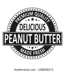 premium quality delicious peanut butter made fresh badge stamp