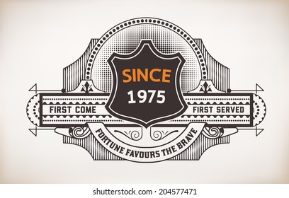 Premium Quality design. Baroque ornaments and heraldic shield. Premium Quality design. Baroque ornaments and heraldic shield.