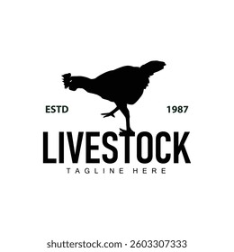 premium quality design concept chicken logo symbol farm and livestock vintage retro simple
