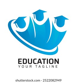 Premium Quality education college coaching academy abstract modern minimalist 3d colorful logo design template