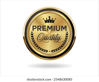 Premium qualidade emblema dourado emblema no fundo branco 