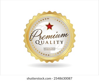 Premium qualidade emblema dourado emblema no fundo branco 