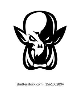 Premium quality esports team mascot ork vector logo isolated emblem. Savage wild destroyer sport logotype label illustration. Amazing gaming warrior hero character t-shirt badge print design.