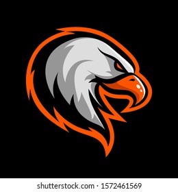 Premium quality esports team mascot eagle vector logo isolated emblem. Savage wild bird sport logotype label illustration. Amazing gaming warrior hero character t-shirt badge print design.