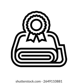 premium quality fabric line icon vector. premium quality fabric sign. isolated contour symbol black illustration