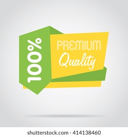 Premium quality flat abstract isolated vector banner. Special offer badge with premium quality advertisement offer. Market offer badge or promo label.