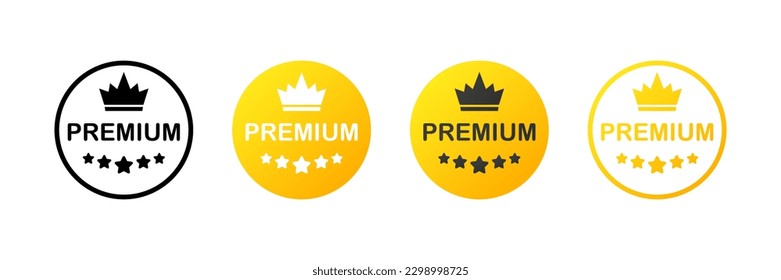 Premium quality. Flat. color, premium service. Vector icons.
