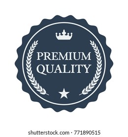 Premium quality flat label on white background. Vector illustration