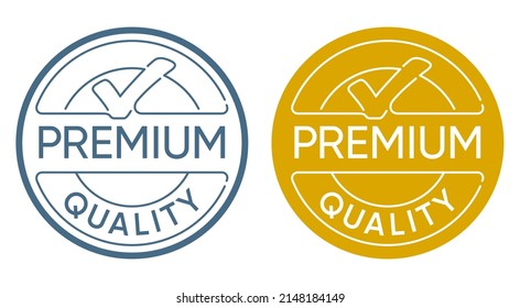 Premium quality flat sticker - for best selling or warranty certified products and goods - isolated vector icon