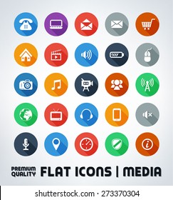 Premium Quality Flat Web And Media Icons
