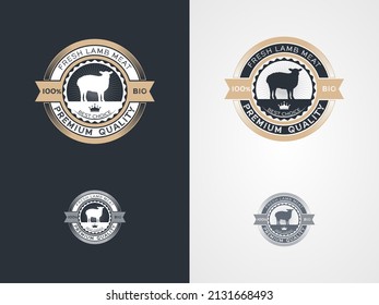 Premium quality fresh lamb meat badge