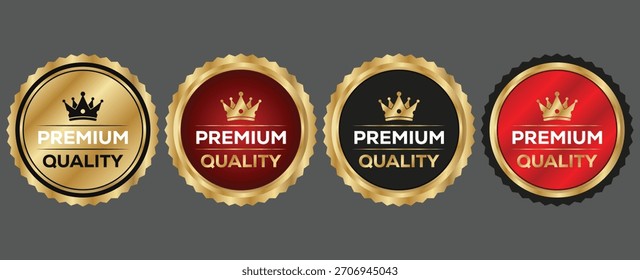 Diseño de Vector de insignia de oro de calidad Premium