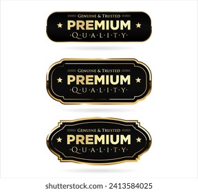 Premium Quality gold and black labels vector illustration 