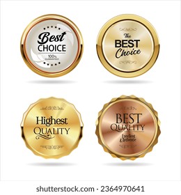 Premium quality gold black and red badge collection 