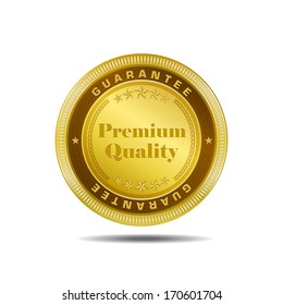 Premium Quality Gold Medal Vector Design
