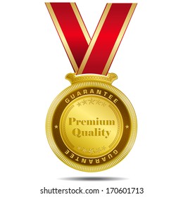 Premium Quality Gold Medal Vector Design