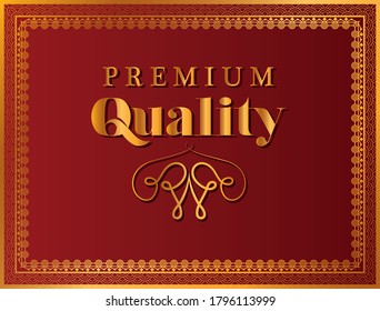 Premium quality with gold ornament frame design of Decorative element theme Vector illustration