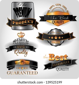 Premium quality gold and platinum vintage labels