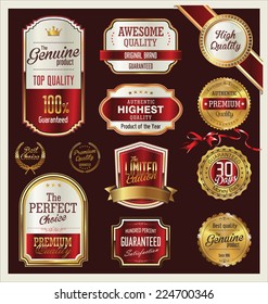 Premium quality gold and red medal collection