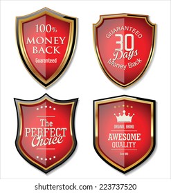 Premium quality Gold and red shield set
